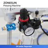 ZONESUN ZS-XG70ZC Pneumatic Jar Pressing Machine For Wine Bottle, T-Cork, Spray Outer Cap, Whisky