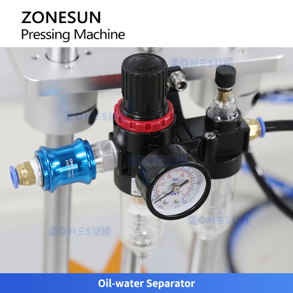 ZONESUN ZS-XG70ZC Pneumatic Jar Pressing Machine For Wine Bottle, T-Cork, Spray Outer Cap, Whisky