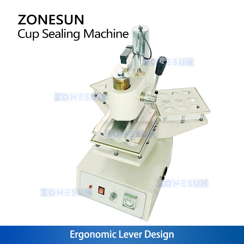 ZONESUN ZS-KCS5 Manual Cup Sealer Machine for Plastic Cups Milk Tea Coffee & Yogurt Shops Fast Heat Sealing with Adjustable Molds