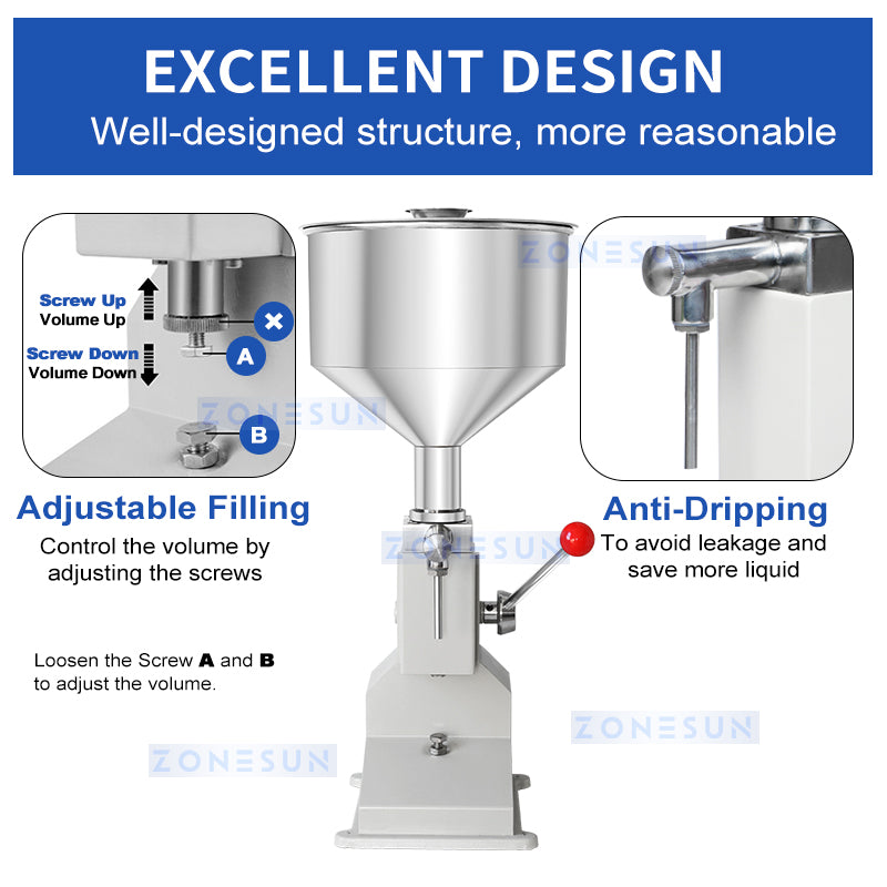 ZONESUN ZS-A03S Manual Paste Filling Machine