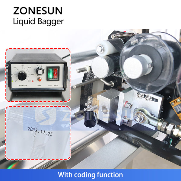 ZONESUN ZS-FS200D Liquid Sachet Filler for Juice & Water Packaging Lines
