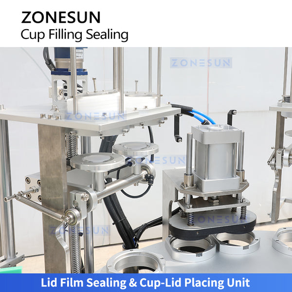 ZONESUN ZS-AFS02R Automatic Cup Filling and Sealing Machine for Yogurt, Sauce, Beverage & Liquid Packaging