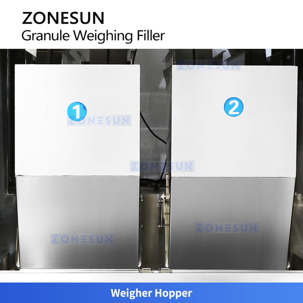 ZONESUN ZS-HG200 Dual-Hopper Granule Weighing and Filling Machine Beans Seeds Nuts Filler