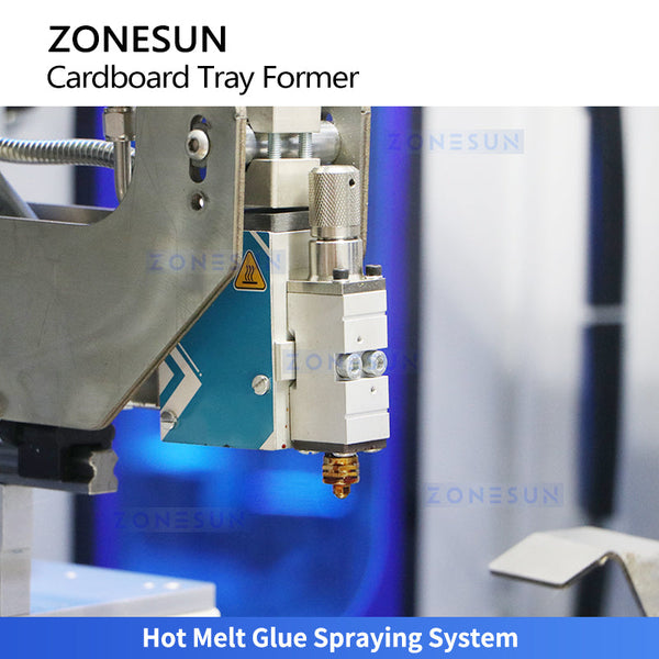 ZONESUN ZS-CSPM4T Automatic Corrugated Tray Former Erector with Hot Melt Glue Sealing