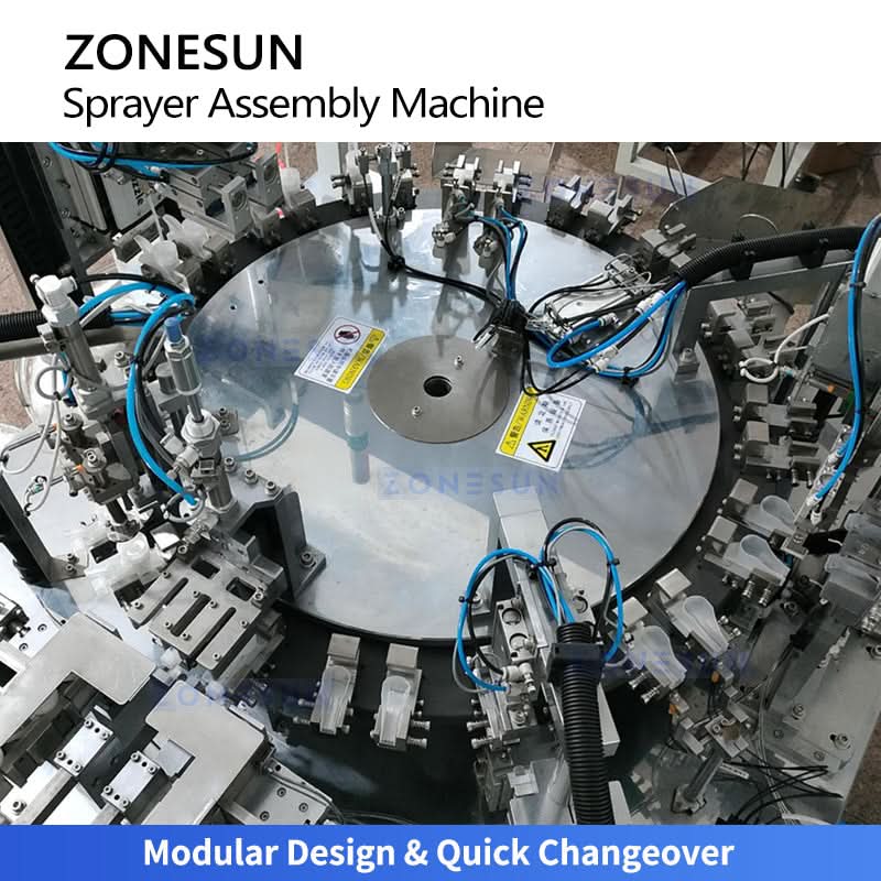 ZONESUN ZS-WIM06 Fully Automatic Trigger Sprayer Pump Assembly Machine with Dip Tube Cutting & Robotic Assembly System