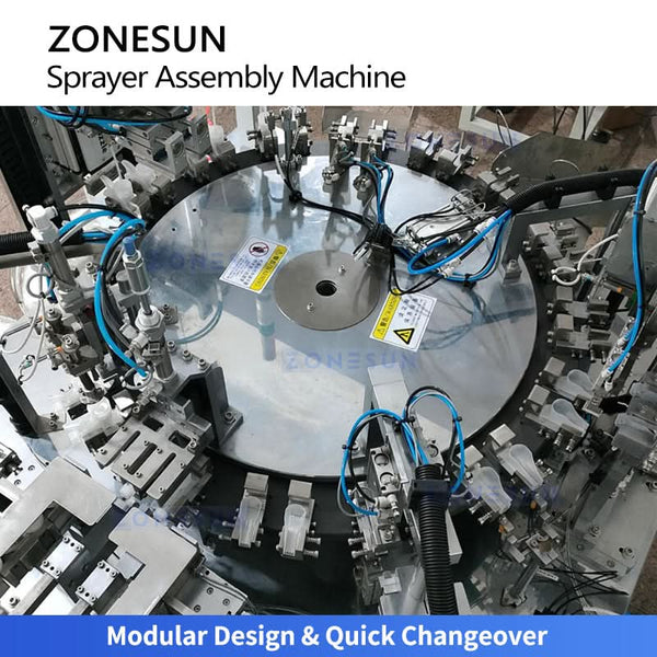 ZONESUN ZS-WIM06 Fully Automatic Trigger Sprayer Pump Assembly Machine with Dip Tube Cutting & Robotic Assembly System