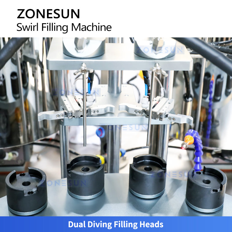ZONESUN ZS-LG2C Lipstick Spiral Filling Machine Double Color for High-Viscosity Cosmetic & Paste Products