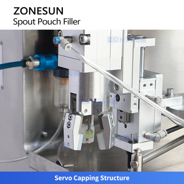 ZONESUN ZS-SVFC1P Desktop Spout Pouch Sauce Filling Capping Machine | Rotor Pump Monoblock