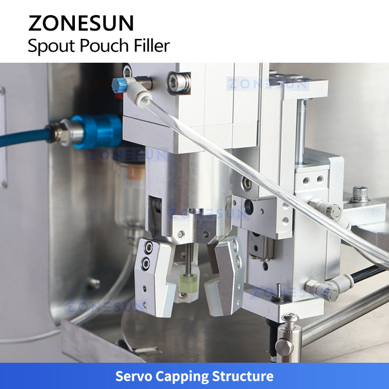ZONESUN ZS-SVFC1P Desktop Spout Pouch Sauce Filling Capping Machine | Rotor Pump Monoblock
