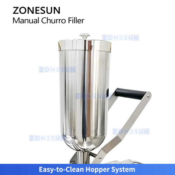 ZONESUN ZS-CZI4 Manual Center Filling Injection Machine for Donuts, Churros, Cakes, Bread Paste with Stainless Steel Hopper