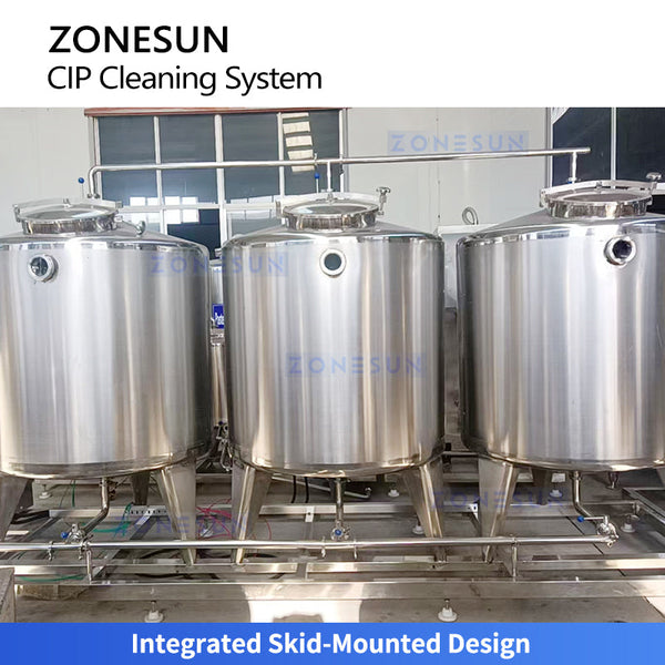 ZONESUN ZS-CIP500 Series Automatic CIP Cleaning System with 3 Tanks for Food Beverage Processing
