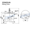 ZONESUN ZS-PPMT1500L PP Mixing Tank for Corrosive Liquid