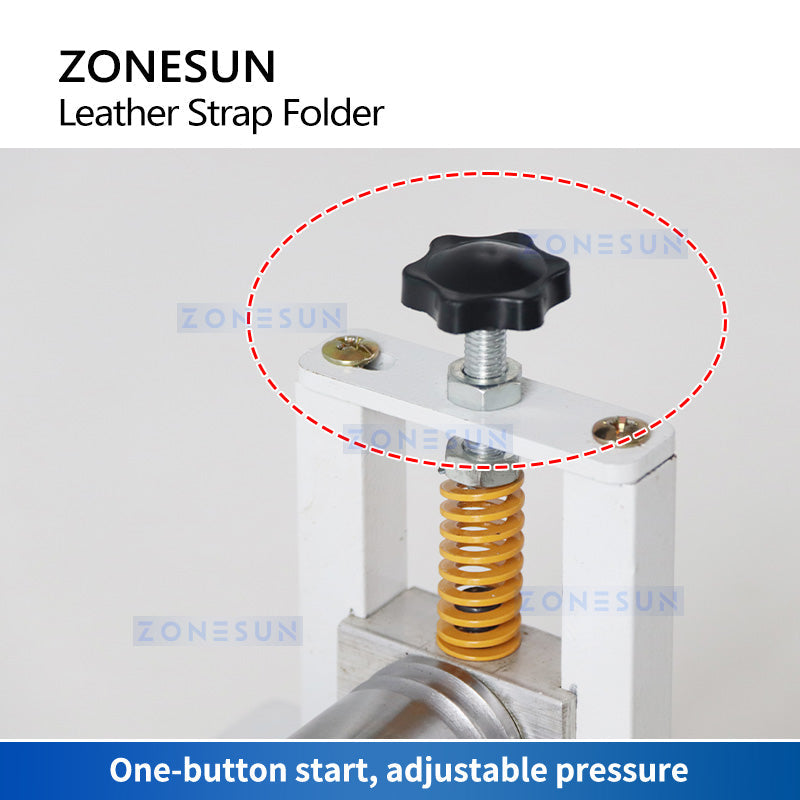 ZONESUN ZS-LSF2 Manual Leather Belt Rolling Machine Die Cutter Shoulder Strap Leather Laminating Folding Machine