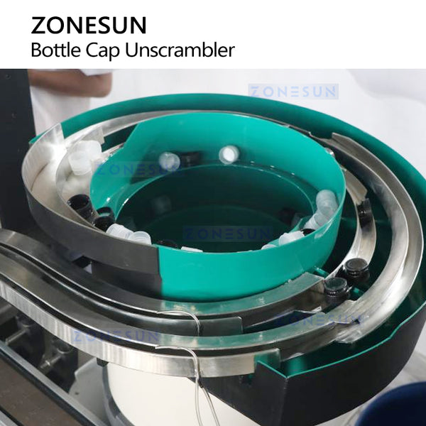 ZONESUN ZS-LP5 Automatic Bottle Cap Unscrambler with Dual Guide Rails Vibratory Feeding System