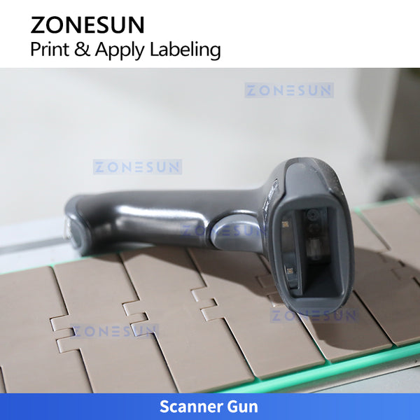ZONESUN ZS-TB164PO Barcode-Triggered Real-time Print & Apply Labeler for Bottles