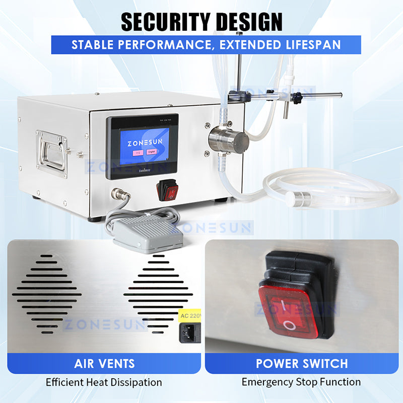 ZONESUN ZS-MPZ1 Semi Automatic Magnetic Pump Liquid Filling Machine