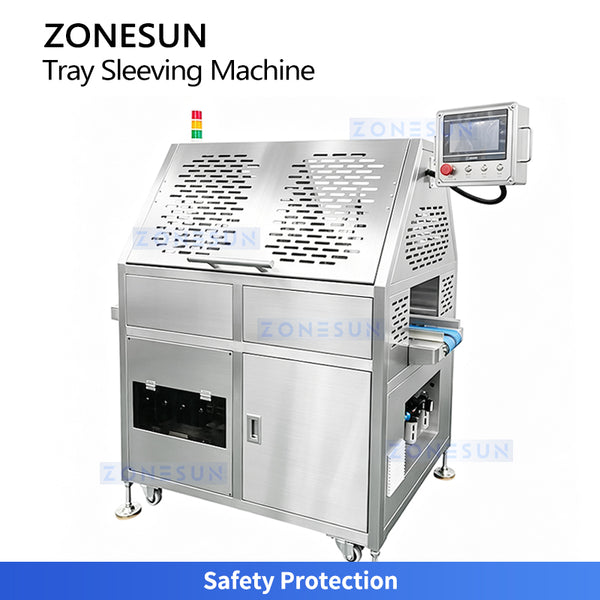 ZONESUN ZS-FK55 Automatic Cardboard Sleeving Machine Food Tray Packaging Equipment