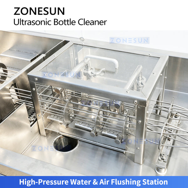 ZONESUN ZS-UWB8 Automatic Ultrasonic Bottle Washing Machine for 3ml-10ml Vials Water & Air Cleaning System