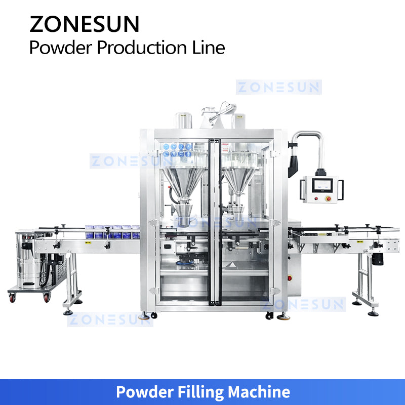 ZONESUN ZS-FAL320 Automatic Milk Powder Filling Nitrogen Flushing Can Sealing Production Line