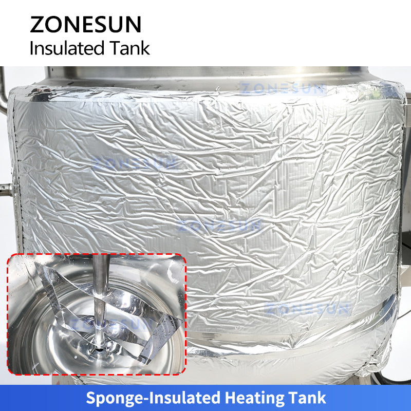ZONESUN ZS-MB200LH SUS304 Stainless Steel Electric Heating and Mixing Tank