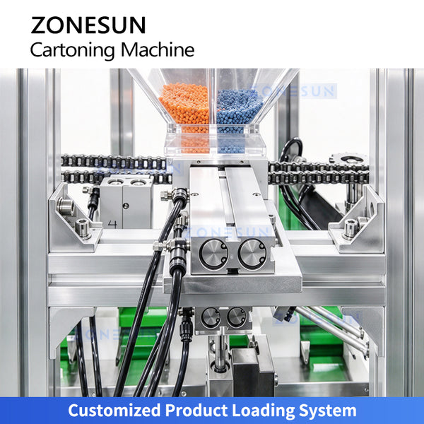 ZONESUN ZS-MSZH30L Automatic Top Load Cartoning Machine for Bottles and Food Granules