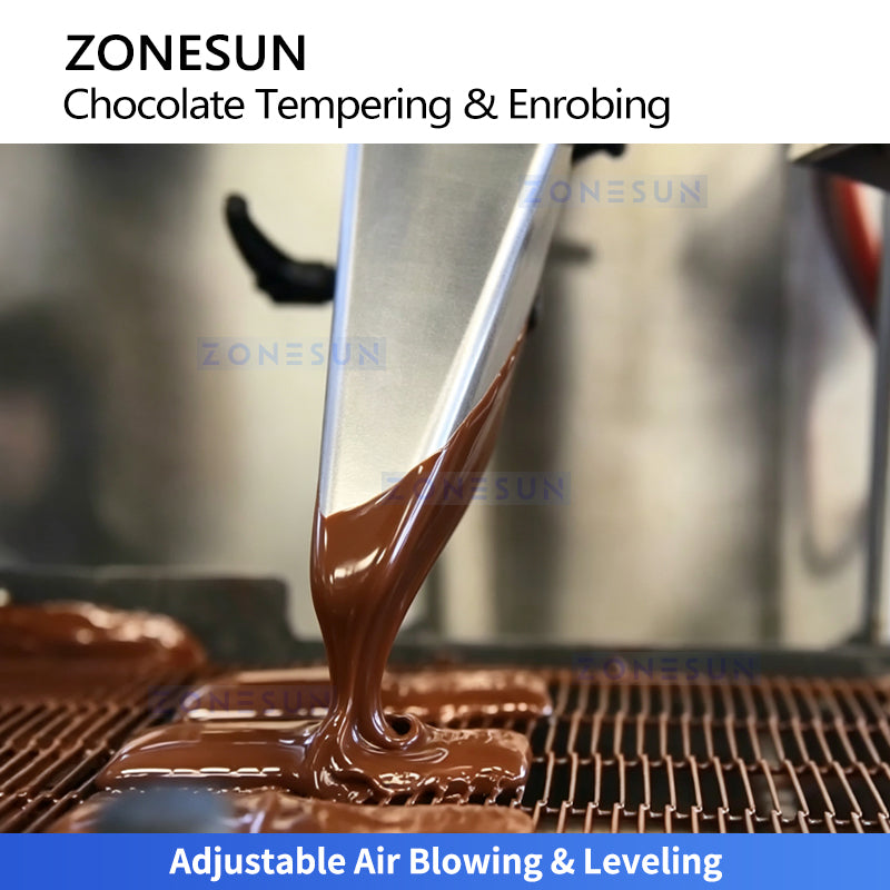 ZONESUN ZS-CG30 Automatic Chocolate Enrober and Tempering Machine for Bakery Products