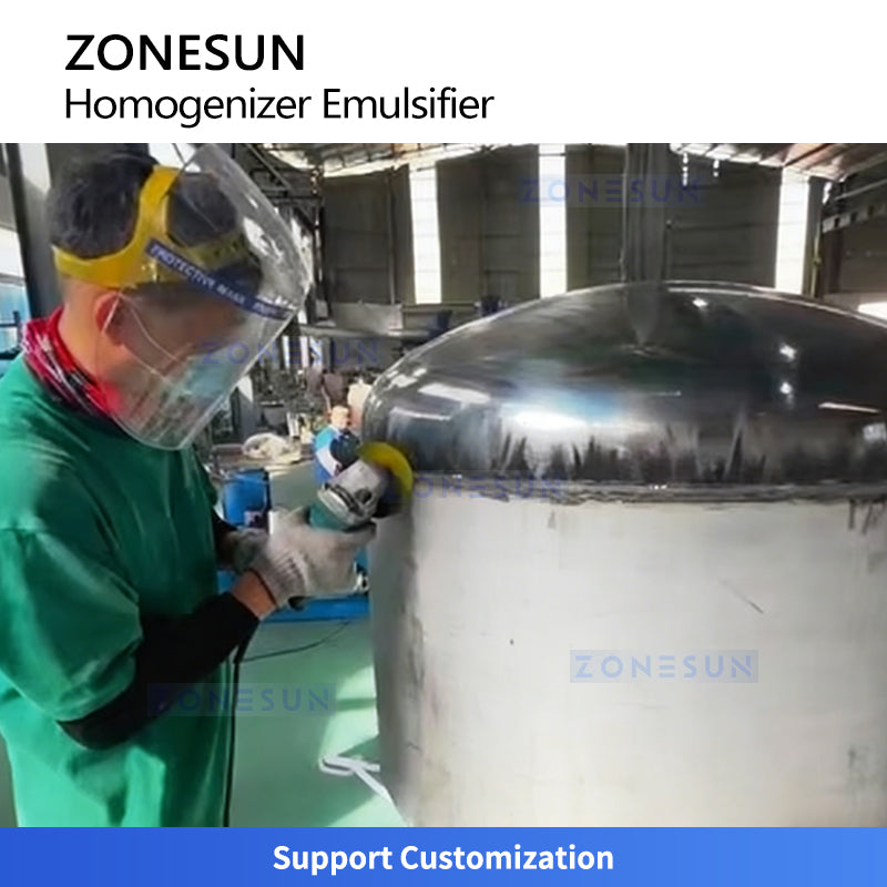 Emulsifying tank with agitator