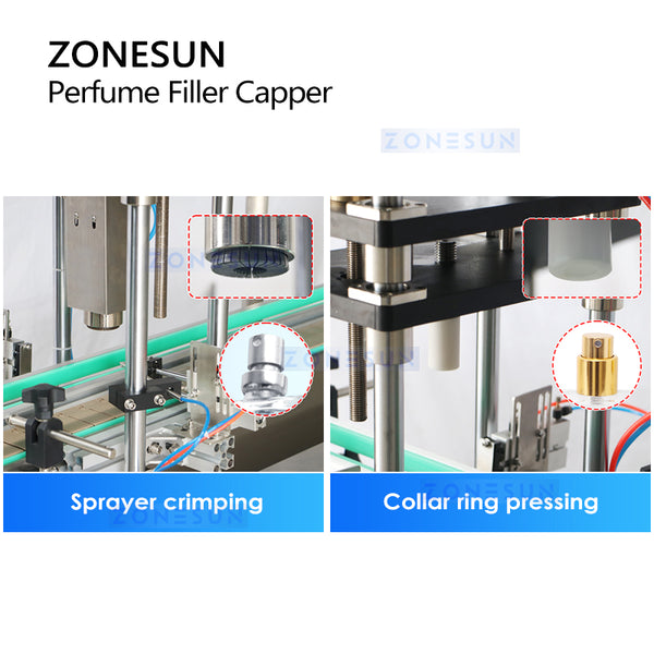 ZONESUN ZS-FAL180X Gravity Bottle Filler Automatic Perfume Bottle Liquid Vacuum Filling Capping Machine