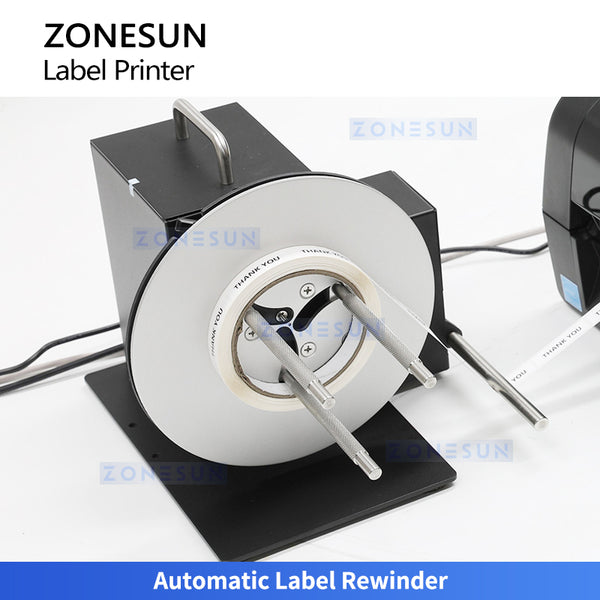 ZONESUN ZS-RPR01 Thermal Transfer Barcode Label Printer with Automatic Rewinder for Roll Labels