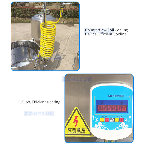 ZONESUN ZS-MF2 Mash Tun and Fermenter Set for Beer Brewing