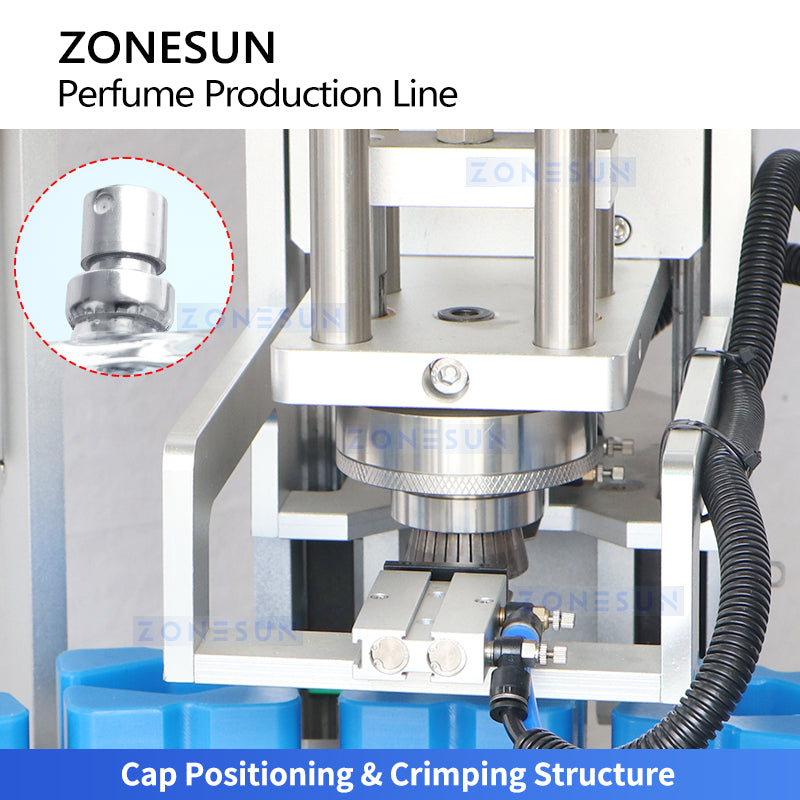 ZONESUN ZS-AFC42P Automatic Perfume Monoblock Filling Machine Vacuum Filling Rinsing Capping Pressing 3–100ml Perfume Line