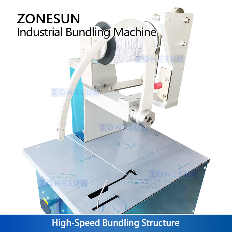 ZONESUN ZS-KZJ100 Automatic Elastic Rope Bundling Machine for Vegetables Flowers Cables Fast Tying System