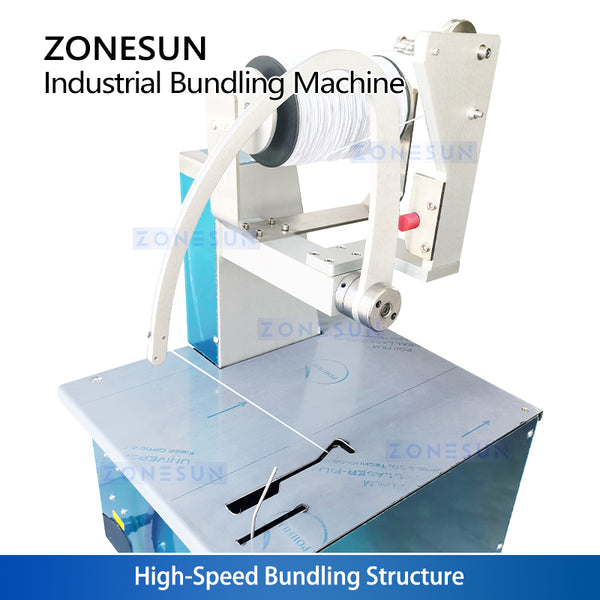 ZONESUN ZS-KZJ100 Automatic Elastic Rope Bundling Machine for Vegetables Flowers Cables Fast Tying System