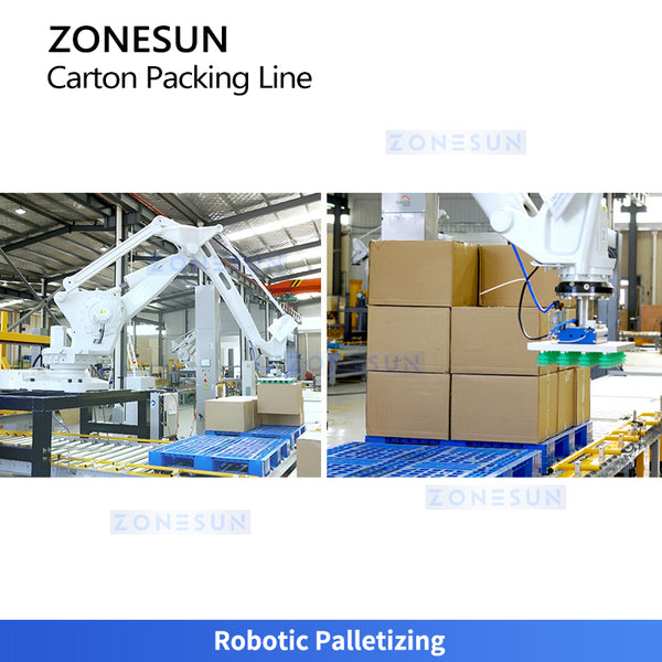ZONESUN ZS-CSPM5 End-of-line Carton Packaging & Palletizing System