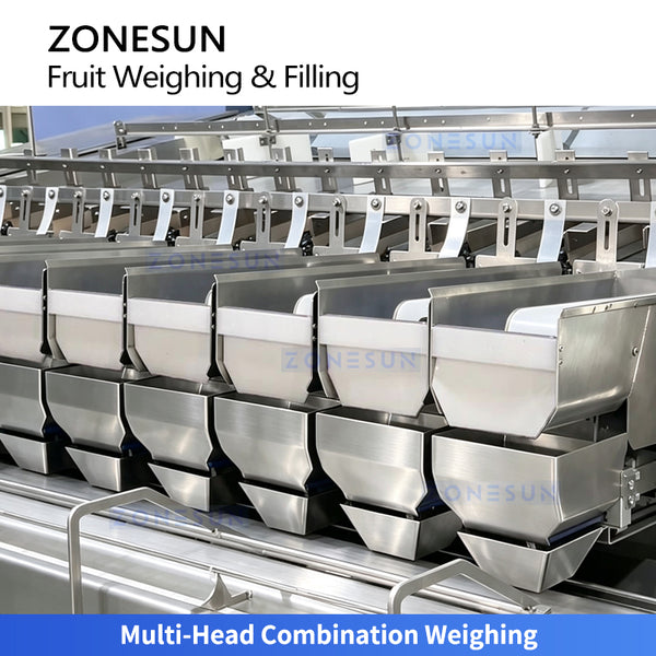 ZONESUN ZS-GWF15 Automatic Blueberry Weighing Filling and Tray Lid Closing Machine