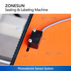 ZONESUN ZS-FKC4650S Automatic Carton Sealing and Side Labeling Machine for End-of-Line Packaging