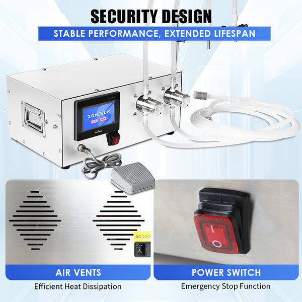 ZONESUN ZS-MPZ2 Dual-Head Magnetic Pump Liquid Filling Machine
