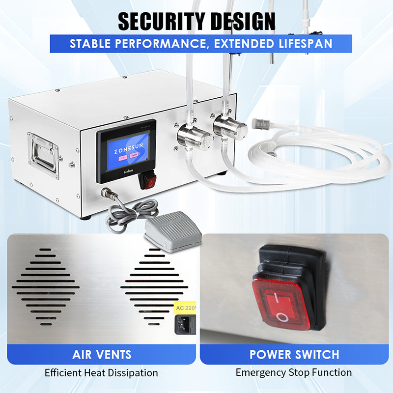 ZONESUN ZS-MPZ2 Dual-Head Magnetic Pump Liquid Filling Machine