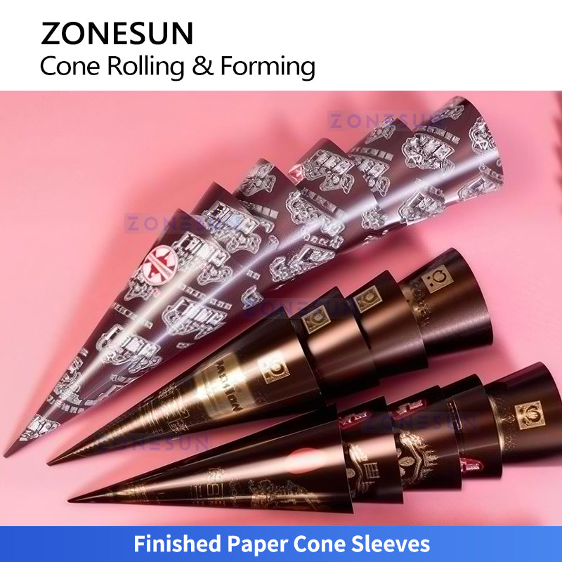 ZONESUN ZS-PCF01 Automatic Paper Cone Sleeve Forming Machine for Ice Cream Wrappers