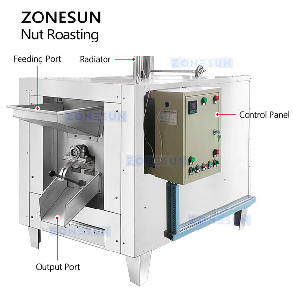 ZONESUN ZS-GHK2 Automatic Drum Roaster For Nuts, Beans & Coffee