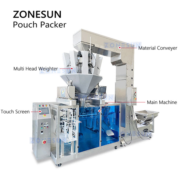 ZONESUN ZS-GW150D Granular Bagging Machine for Food & Chemical Packaging Lines