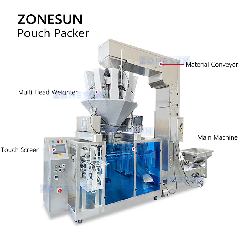 ZONESUN ZS-GW150D Granular Bagging Machine for Food & Chemical Packaging Lines