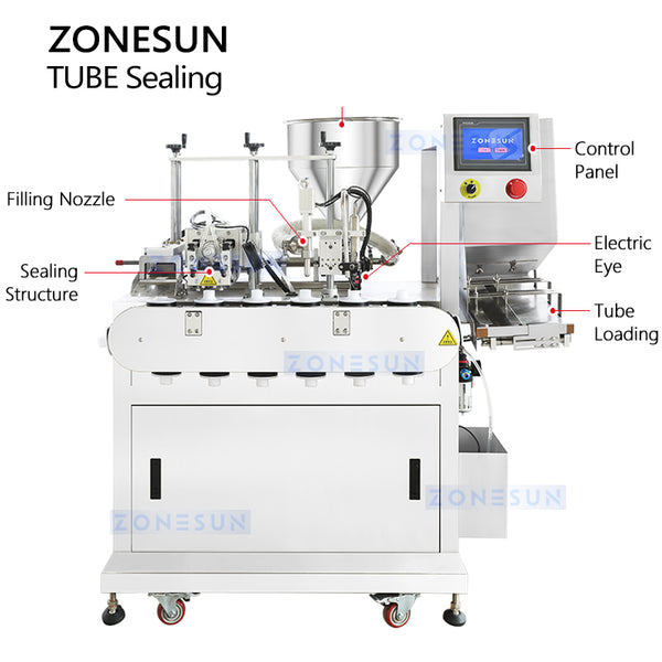 ZONESUN ZS-TFS6 Ultrasonic Tube Filling and Sealing Machine