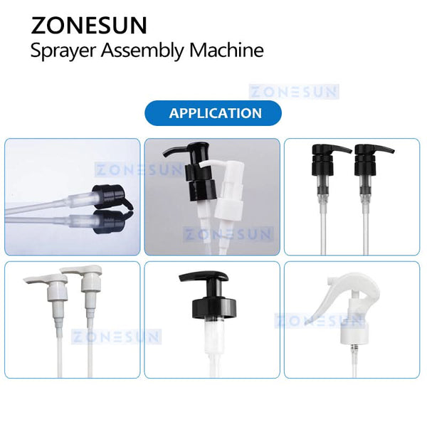 ZONESUN ZS-WIM06 Fully Automatic Trigger Sprayer Pump Assembly Machine with Dip Tube Cutting & Robotic Assembly System