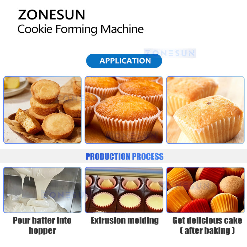 ZONESUN ZS-EH400 Automatic Cookie Depositor and Forming Machine for Cookies Cupcakes Puffs and Macaroons