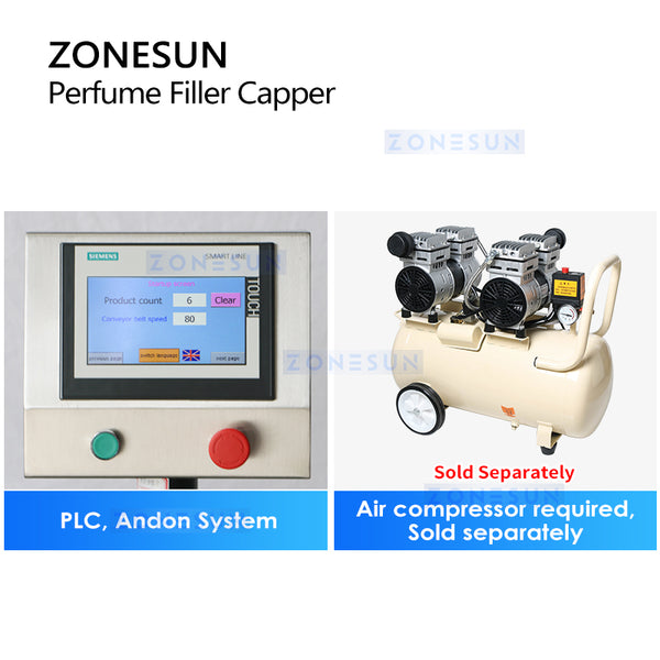 ZONESUN ZS-FAL180X Gravity Bottle Filler Automatic Perfume Bottle Liquid Vacuum Filling Capping Machine