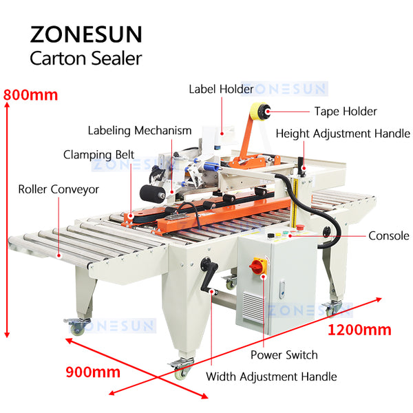 ZONESUN ZS-FKC4650 Automatic Carton Sealing Machine