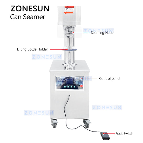 ZONESUN ZS-CS3 Vertical Can Seamer for Aluminum, Plastic & Paper Can Packaging