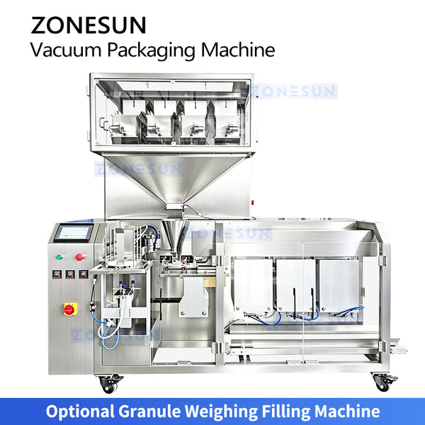 ZONESUN ZS-AFS015 Automatic Three-Chamber Premade Bag Vacuum Sealing Machine for Food Packaging
