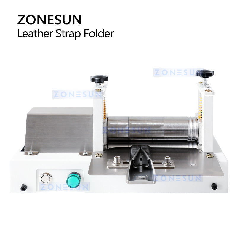 ZONESUN ZS-LSF2 Manual Leather Belt Rolling Machine Die Cutter Shoulder Strap Leather Laminating Folding Machine